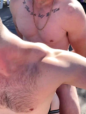 Gay male in Group Fuck Poolside at Porn Disco 2