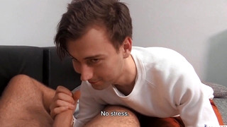 Gay porn video Czech Hunter 565 - Guy Offers a Load of Cash to Brown Haired Twink to get him to Suck his Big Cock &