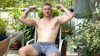 Free gay sex with Young Straight, Blond & Muscular Lad Outside