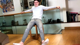 Gay porn video Straight Muscular Hunk Logan's 1st Spanking & His Uncut Cock gets Rock Hard & Shoots Massive!