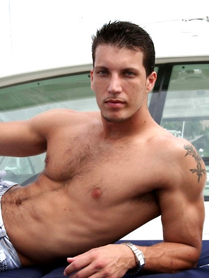 Free gay porn pics with Straight Muscle Hunk Showing Off Huge Dick On Boat