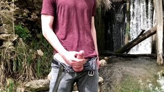 Check new gay sex scene with Hot Hunk Jerking his Big Dick (23cm) in Public Place near the Dam/ Teen Boy