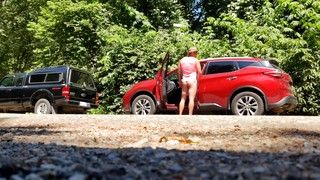 Gay Outdoors porn video Huzzbearz Caught no Pants in Parking Lot
