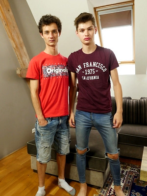 Twinks xxx pics - Skinny gay boys Alan Caine and Curtis Cameron fucking raw