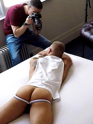 Gay male in Shooting with fit Aussie porn star Sarpa Van Rider