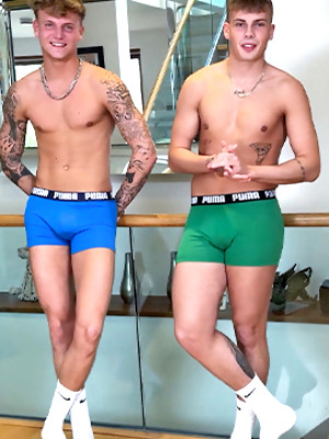 Gay sex pics with Straight Best Mates Wank Each Other's Uncut Cocks for the 1st Time & Both Cocks are Rock Hard & Cum!