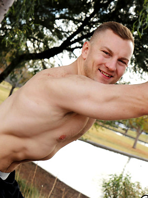 XXX gay photos of Big Muscular Jock Bryce Beckett Jerks Off