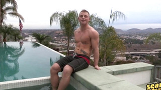 Gay porn video Sexy jock Jake maturbates