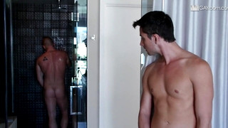 Free gay porn video Double Booked