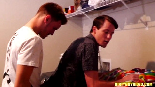 Free gay sex with Casey Fucks Julian's Socks Off In the Laundry Room