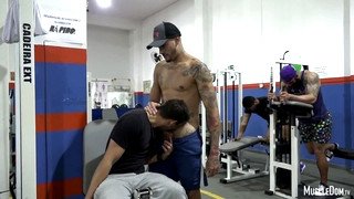 XXX Gay clips contains Sex in Gym Public