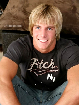 XXX gay photos of Blond jock Trey posing