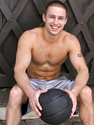 Gay porn pics Basketball fanatic Grant shows cock