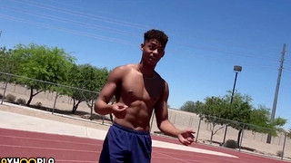 Gay porn video Tall Athletic Jock Ian Borne Jerks Big Cock