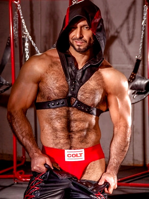 XXX gay photos of Hot muscle hairy god Adam Champ