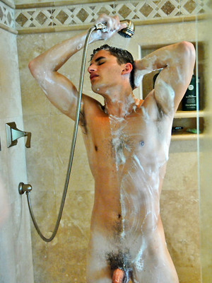 Gay porn pics Noah River jerking off dick