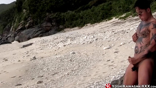 Free gay sex with Japanese Yoshi Kawasaki Jerks off Outdoor