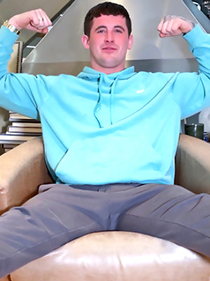 Gay sex pics with Young Muscular Straight Stud Wanks his Huge Hard Uncut Cock & Shoots his Load Over his Six Pack!