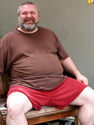 Hot gay sex pics with Fat hairy man Lance Wolfe