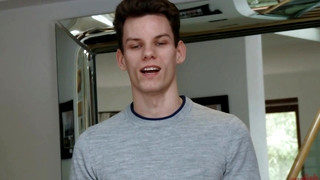 Free gay sex with Ultra-Lean MMA Fighter Alex Wanks his Thick Uncut Cock & Shoots a Big Load of Jizz all over Himself!