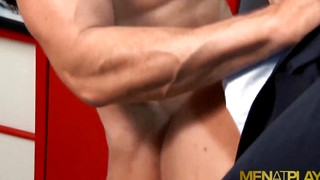 Free gay porn video MENATPLAY Hunk in Suit Logan Moore Logan Moore Anal Fucked
