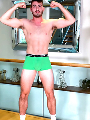 Gay sex pics with Straight Muscular & Hairy Swimmer Shows off his Fit Body & his Big Uncut Cock Fires a Load of Cum!