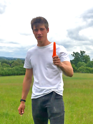 Hot gay album pics Young Naughty Pup Henry Wanks his Big Uncut Cock & Pumps his Hole with Carrots in a Field!