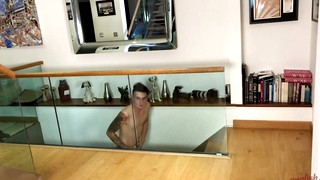 Free gay porn video Young Horny Lad Flynn Wank his Massive Uncut Cock & Gets a Little Helping Hand & Shoots a Big load!