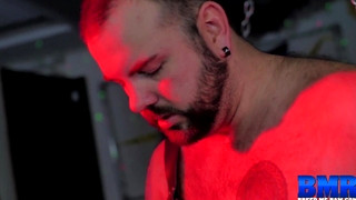 Gay Bald porn video Bottom Stud Atlas Grant Chained before Bareback