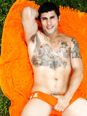 Hot gay album pics Brunette stud Jimmy Clay strokes dick