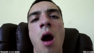 Gay porn video Cute Twink Jerks his Big Cock in Office