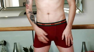 Free gay sex with Straight Rugby Player Patrick Wanks his Uncut Cock & Pumps his Ass with a Dildo & Cums Loads!