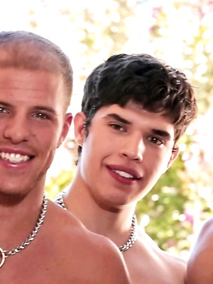 Gay sex pics with Male maids getting seduced and fucked by handsome boys in a gay orgy