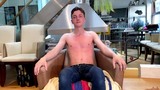 Gay porn video Young Ultra Lean Lad Wanks his Uncut Cock & Squirts Cum all over himself!