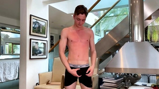 Free gay sex with Young Ultra Lean Lad Wanks his Uncut Cock & Squirts Cum all over himself!
