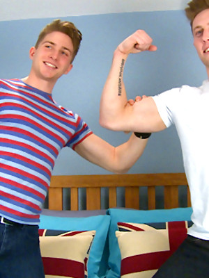 Cute uncut gay boys - Marc's Photo Shoot - Young Straight Muscular Lad gets his 1st Man Blow Job!