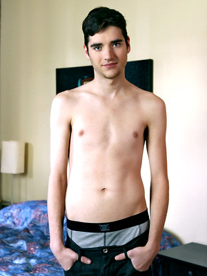 Gay sex pics with Skinny boy Kevric strokes dick