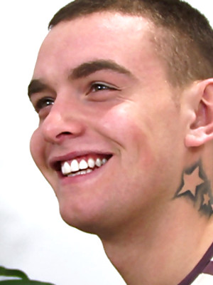XXX gay photos of Muscular Pup Andy - His First Anal & Dildo Experience!