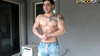 XXX Gay clips contains Super Fit Hung Cock Diego Cruz Jerks Off