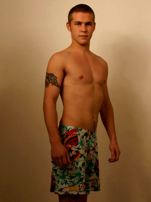 Hot twinks porn pics - Blonde stud Jack posing butt naked with his huge dick in his hands