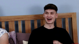 Free gay sex with Young Straight Lad Charlie's 1st Man Wank with Jack's Thick Uncut Cock & Jack Cums Over His Shoulder!