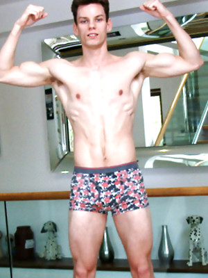 XXX gay photos of Ultra-Lean MMA Fighter Alex Wanks his Thick Uncut Cock & Shoots a Big Load of Jizz all over Himself!