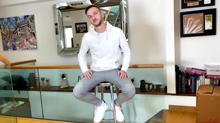 Check new gay sex scene with Young & Hung Footballer Shows off his Lean Body & Wanks his Big Uncut Cock with a Helping Hand!