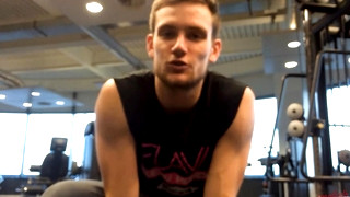 Free gay porn video Young & Horny Lad Joel has a Risky Wank at the Gym