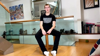 Free gay porn video Young Handsome Pup gets Wanked by Another Man & his Uncut Cock is Rock Solid & Squirts Loads!