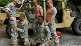 Gay porn video R&R, the Troop Candy way