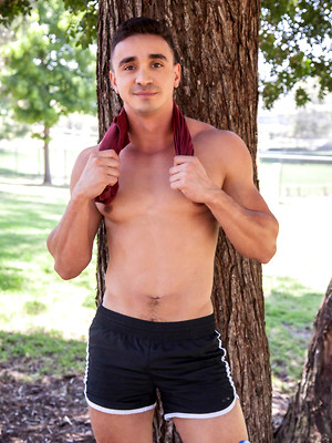Gay sex pics with Latin Hunk, Randy Dixon gets his hot load swallowed
