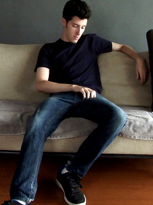 Hot gay sex pics with Scott Cameron pulls his rock hard cock out of his pants